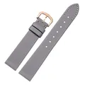 Bracelet soie cuir 16 mm interface plate universel – Couleur du bracelet Grey-Rose gold