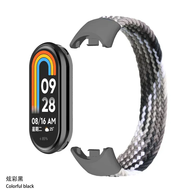 Bracelet Solo Loop tressé pour Xiaomi Mi Band 8 à 10