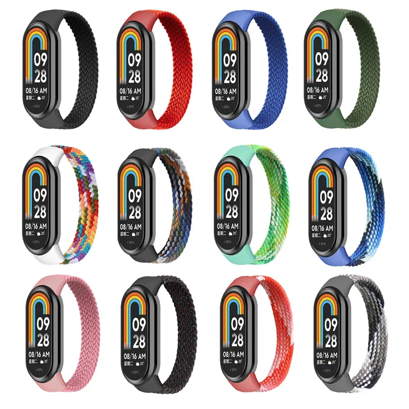 Bracelet Solo Loop tressé pour Xiaomi Mi Band 8 à 10