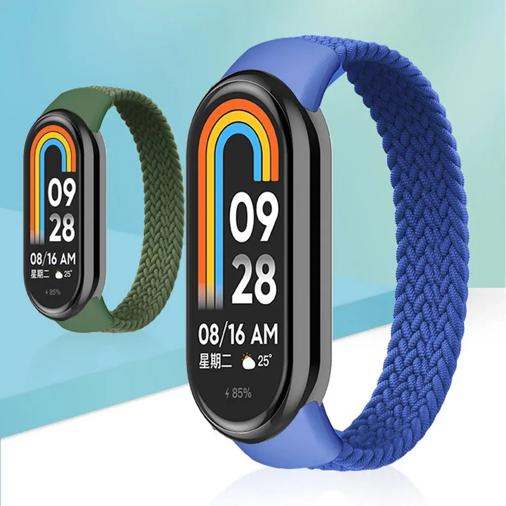 Bracelet Solo Loop tressé pour Xiaomi Mi Band 8 à 10