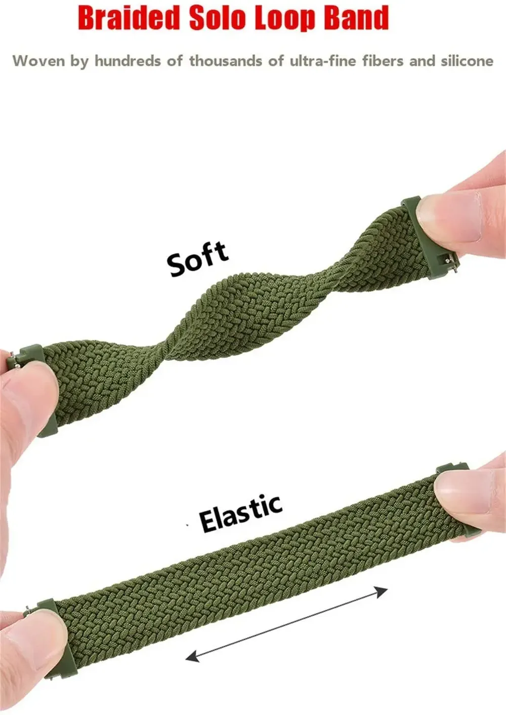 Bracelet solo tressé 20 à 22 mm Amazfit