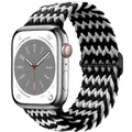 Bracelet solo tressé Apple Watch 40 à 49 mm – Couleur du bracelet black white