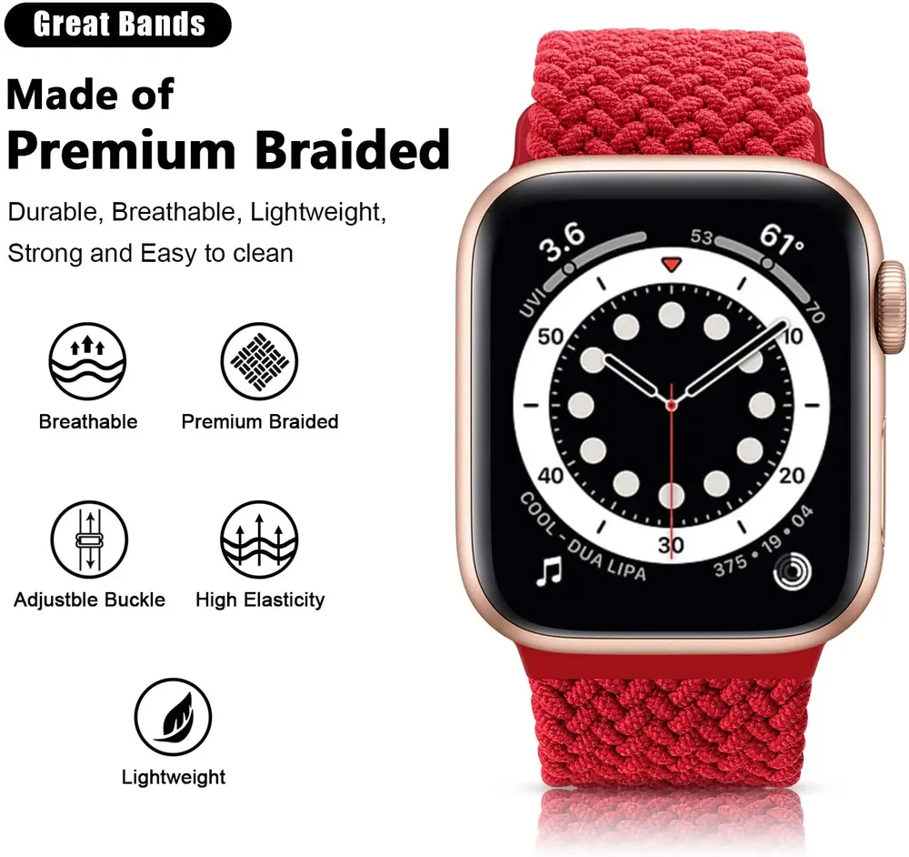 Bracelet solo tressé Apple Watch 40 à 49 mm