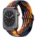 Bracelet solo tressé Apple Watch 40 à 49 mm – Couleur du bracelet rainbow gray