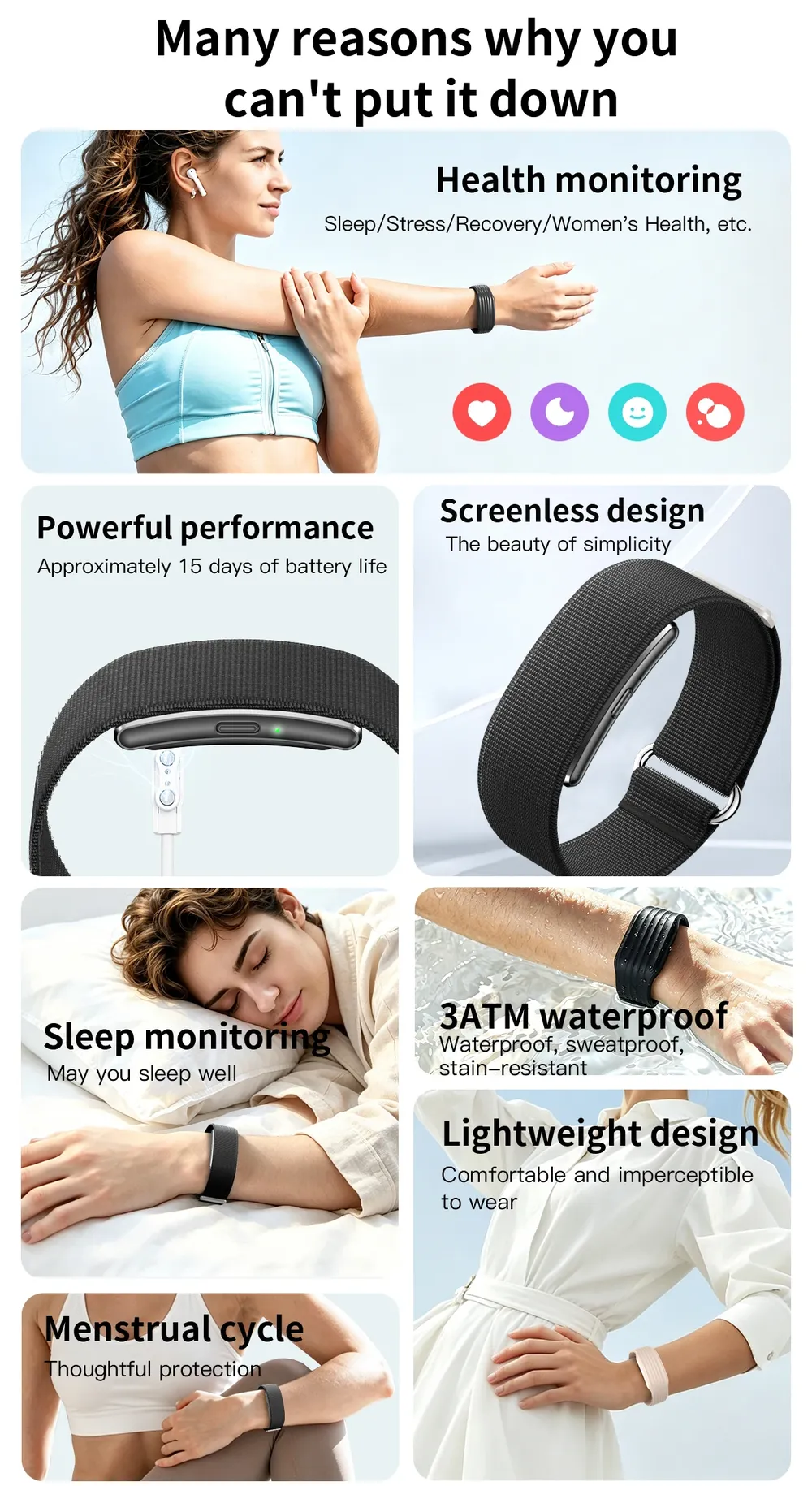Bracelet sport connecté suivi sommeil stress