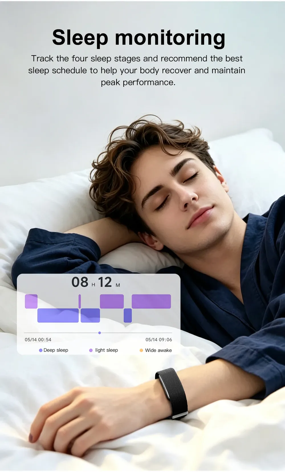 Bracelet sport connecté suivi sommeil stress