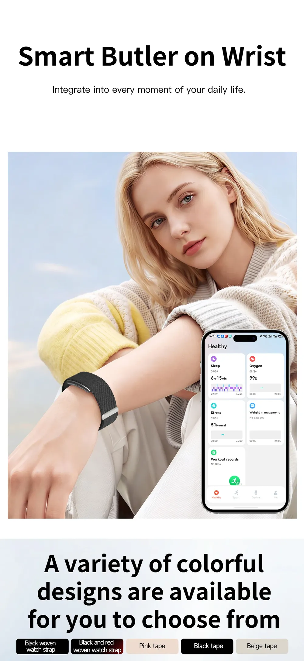 Bracelet sport connecté suivi sommeil stress