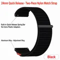 Bracelet sport nylon pour montre 24 mm – Couleur du bracelet Black