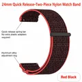 Bracelet sport nylon pour montre 24 mm – Couleur du bracelet Rouge noir