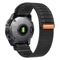 Bracelet sport nylon QuickFit 22 à 26 mm pour Garmin – Couleur du bracelet Black-1