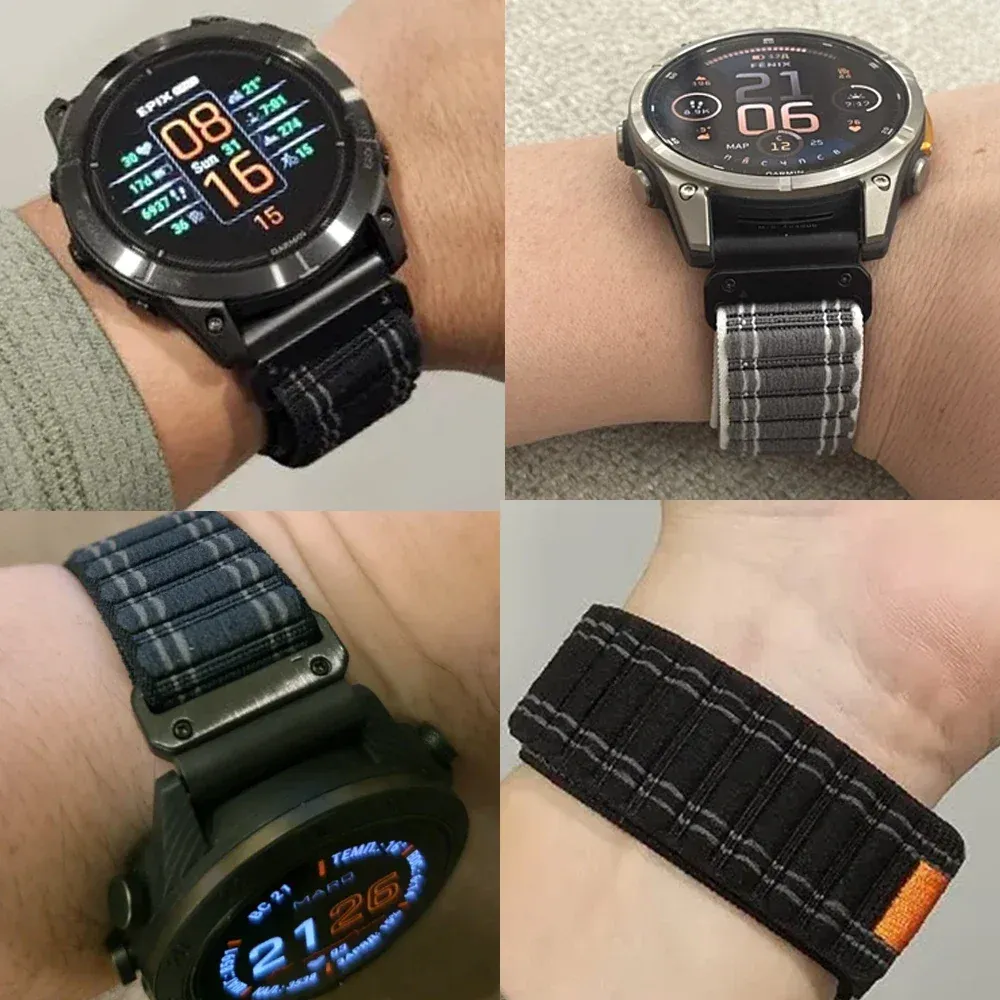 Bracelet sport nylon QuickFit 22 à 26 mm pour Garmin