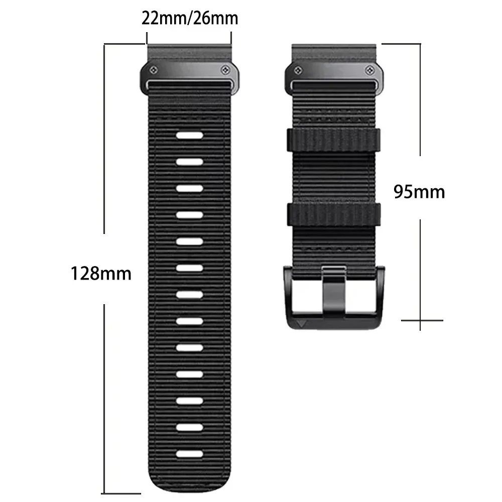 Bracelet sport nylon QuickFit 22 à 26 mm pour Garmin