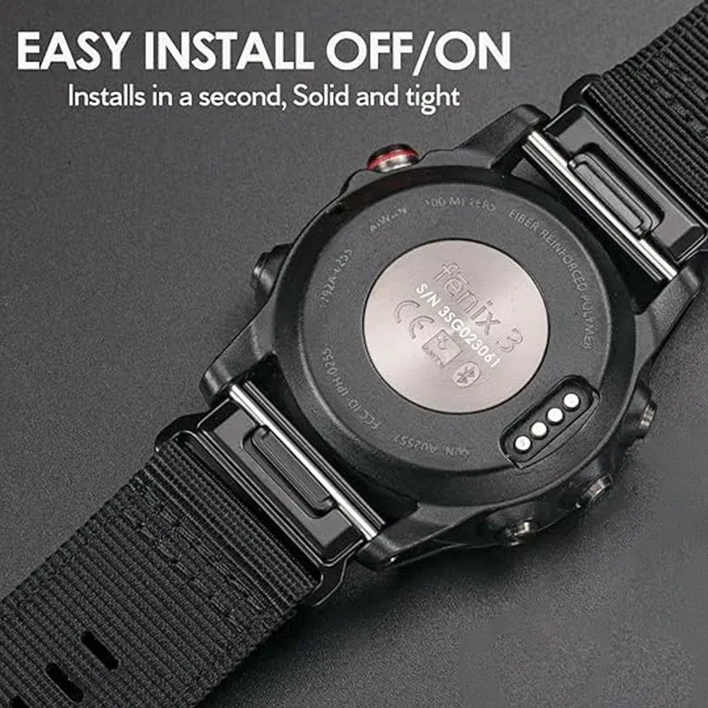 Bracelet sport nylon QuickFit 22 à 26 mm pour Garmin