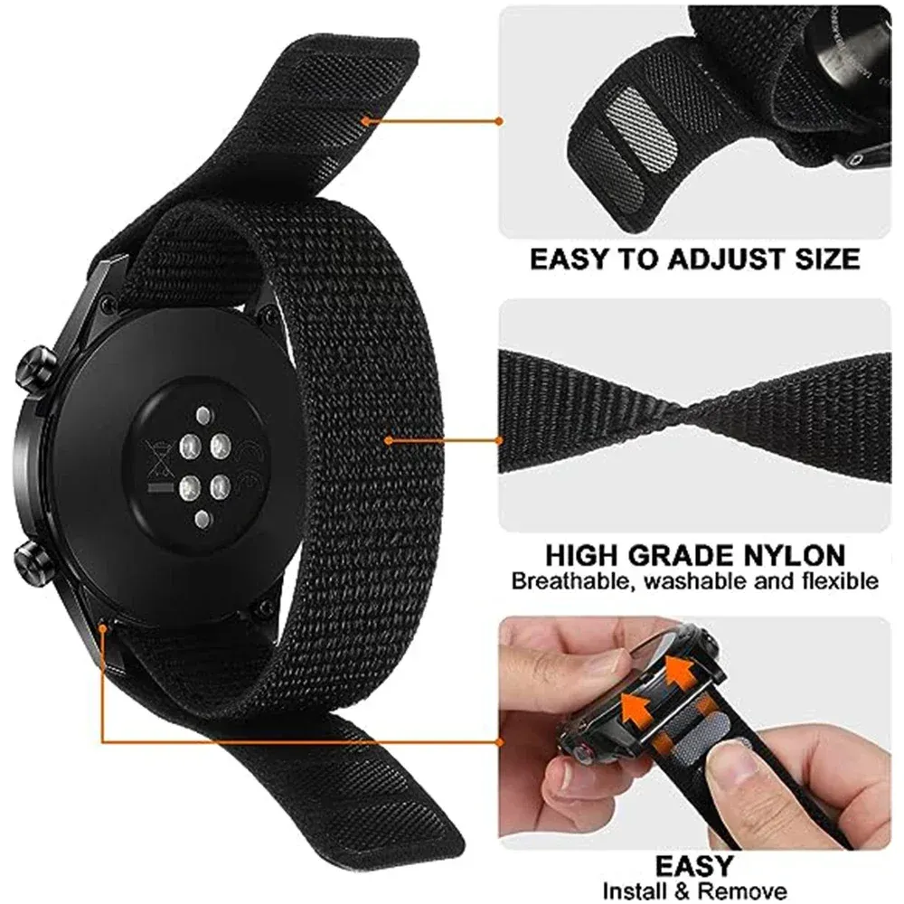 Bracelet sport nylon QuickFit 22 à 26 mm pour Garmin