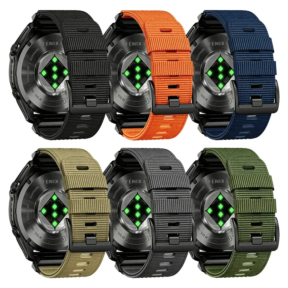 Bracelet sport nylon QuickFit 22 à 26 mm pour Garmin