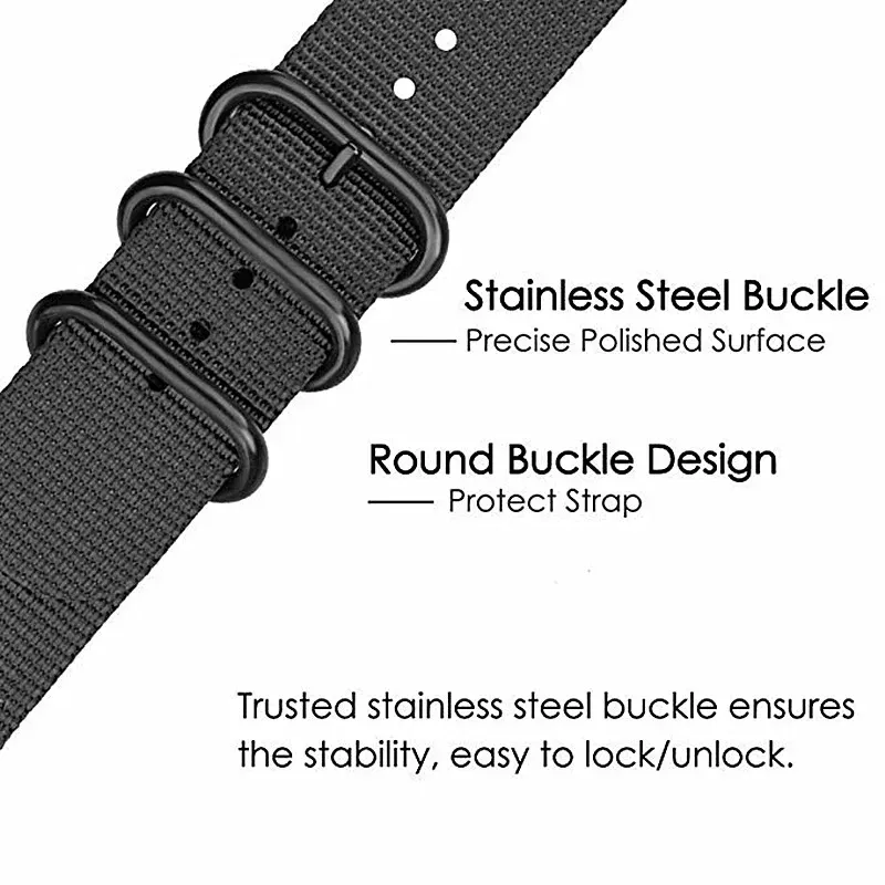 Bracelet sport nylon tissé 18 à 24 mm