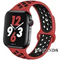 Bracelet sport respirant pour Apple Watch 38 à 49 mm – Couleur du bracelet 10 red and black