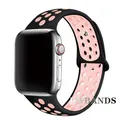 Bracelet sport respirant pour Apple Watch 38 à 49 mm – Couleur du bracelet 15 black pink