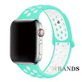 Bracelet sport respirant pour Apple Watch 38 à 49 mm – Couleur du bracelet 22 mint green white