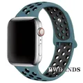 Bracelet sport respirant pour Apple Watch 38 à 49 mm – Couleur du bracelet 25Blue Feather Black