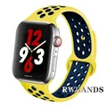 Bracelet sport respirant pour Apple Watch 38 à 49 mm – Couleur du bracelet 36 Yellow dark blue
