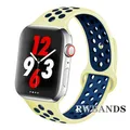Bracelet sport respirant pour Apple Watch 38 à 49 mm – Couleur du bracelet 42 Creamy Black