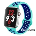Bracelet sport respirant pour Apple Watch 38 à 49 mm – Couleur du bracelet 7 mint navy