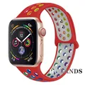 Bracelet sport respirant pour Apple Watch 38 à 49 mm – Couleur du bracelet Q4 red colorful