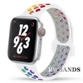 Bracelet sport respirant pour Apple Watch 38 à 49 mm – Couleur du bracelet Q5 white colorful