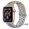 Bracelet sport respirant pour Apple Watch 38 à 49 mm – Couleur du bracelet Q8 gray colorful