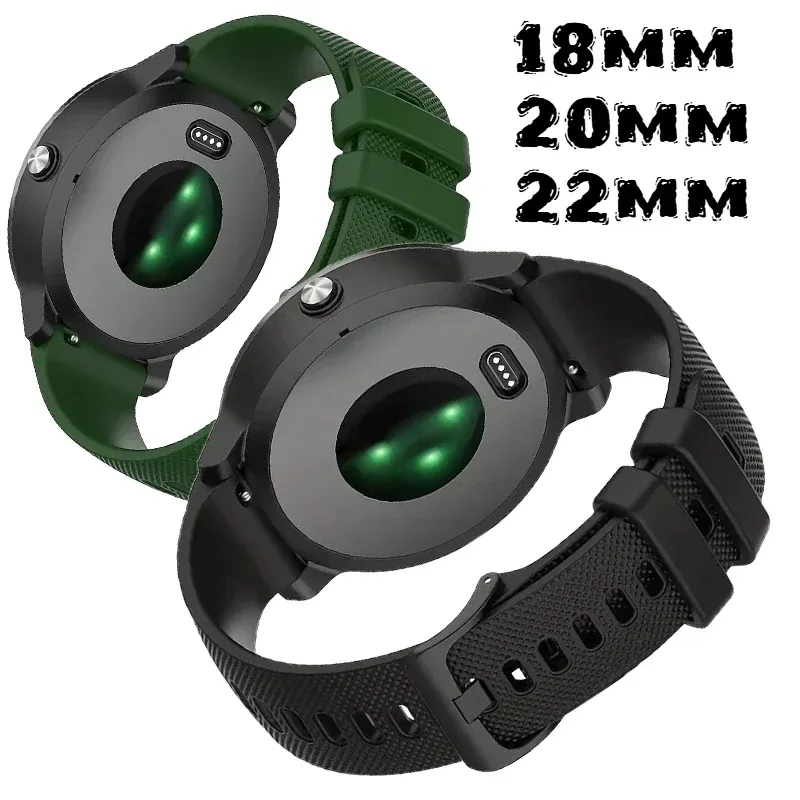 Bracelet sport silicone 18 à 22 mm pour Garmin