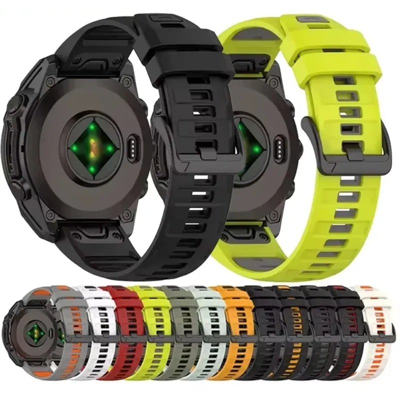 Bracelet sport silicone 20 à 26 mm Quick Fit Garmin