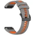Bracelet sport silicone 20 à 26 mm Quick Fit Garmin – Couleur du bracelet Space gray orange