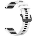 Bracelet sport silicone 20 à 26 mm Quick Fit Garmin – Couleur du bracelet White black
