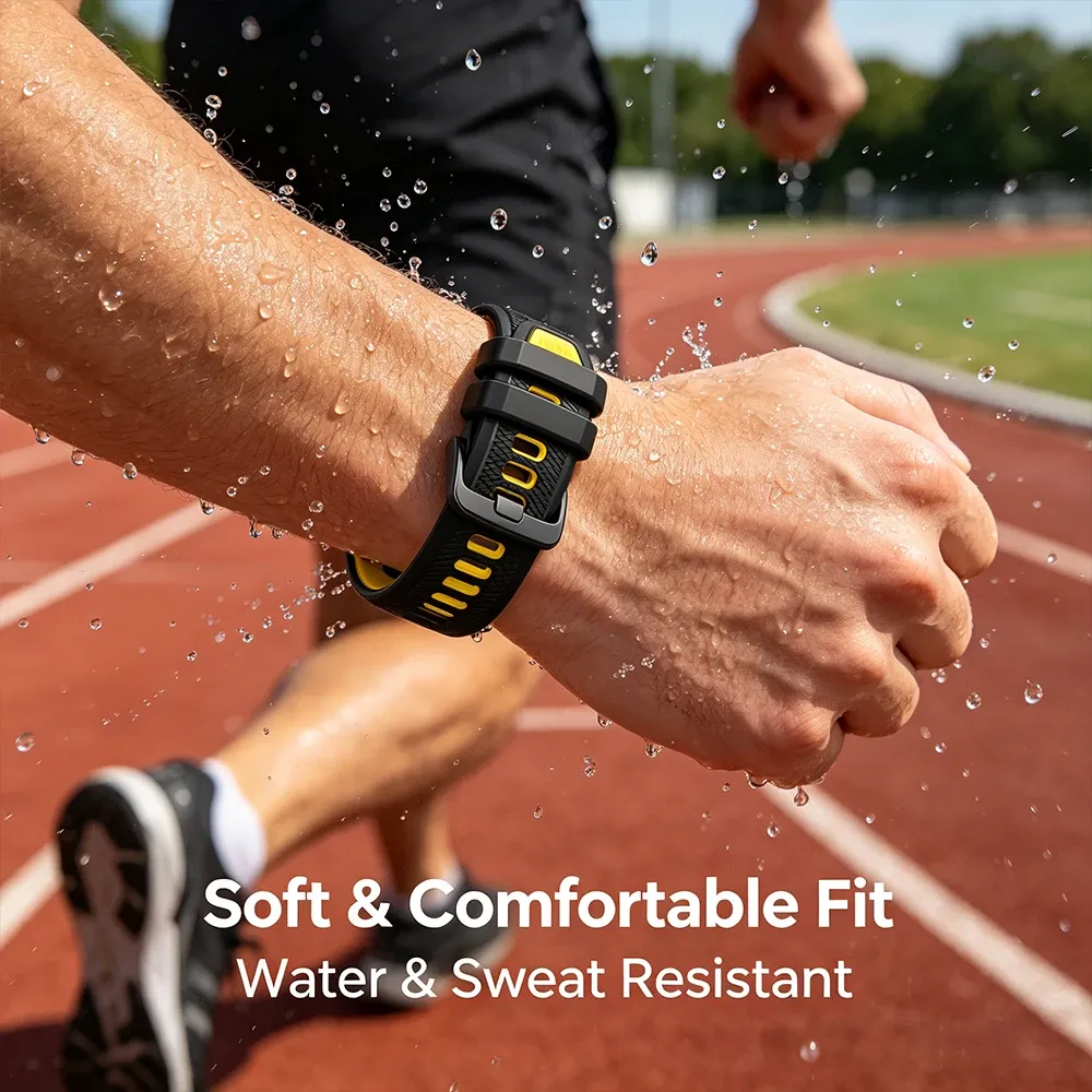 Bracelet sport silicone 20 et 22 mm Garmin Vivoactive