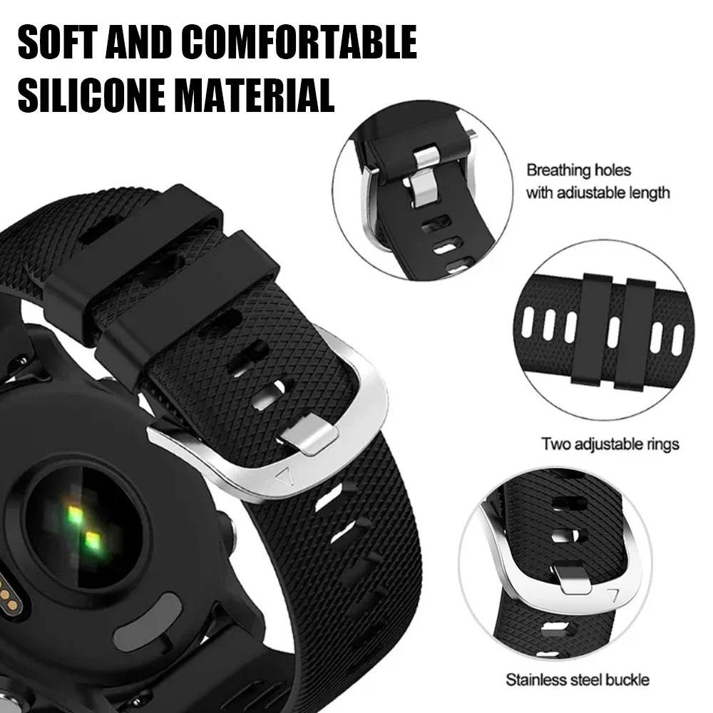 Bracelet sport silicone 20 et 22 mm Garmin Vivoactive