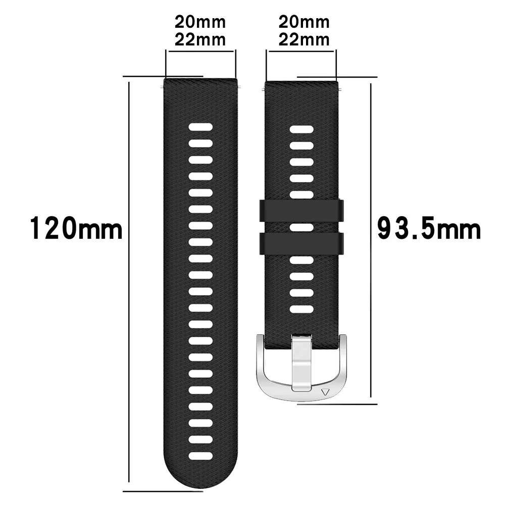 Bracelet sport silicone 20 et 22 mm Garmin Vivoactive