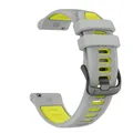Bracelet sport silicone 22 mm Garmin Forerunner Vivoactive – Couleur du bracelet Gray Yellow