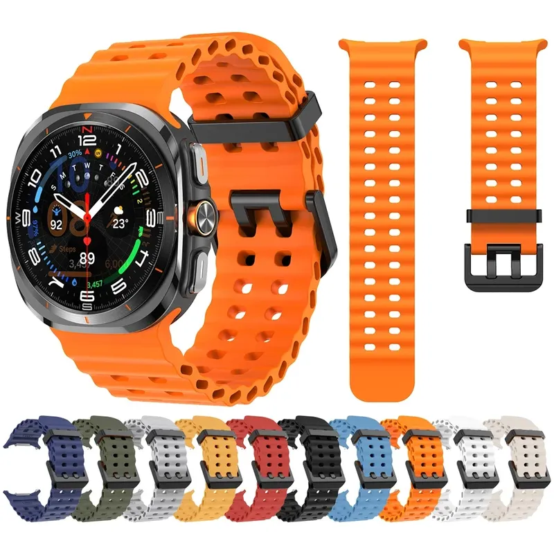 Bracelet sport silicone marin pour Samsung Galaxy Watch Ultra