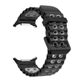 Bracelet sport silicone marin pour Samsung Galaxy Watch Ultra – Couleur du bracelet B-Black Grey