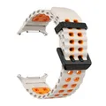 Bracelet sport silicone marin pour Samsung Galaxy Watch Ultra – Couleur du bracelet B-Starlight Orange
