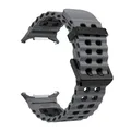 Bracelet sport silicone marin pour Samsung Galaxy Watch Ultra – Couleur du bracelet B-Grey Black