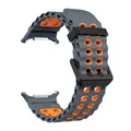 Bracelet sport silicone marin pour Samsung Galaxy Watch Ultra – Couleur du bracelet B-Grey Orange