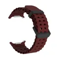 Bracelet sport silicone marin pour Samsung Galaxy Watch Ultra – Couleur du bracelet Black-Wine Red