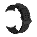 Bracelet sport silicone marin pour Samsung Galaxy Watch Ultra – Couleur du bracelet Black-Black