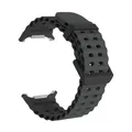 Bracelet sport silicone marin pour Samsung Galaxy Watch Ultra – Couleur du bracelet Black-Deep Grey