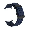 Bracelet sport silicone marin pour Samsung Galaxy Watch Ultra – Couleur du bracelet Black-Midnight Blue