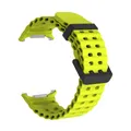 Bracelet sport silicone marin pour Samsung Galaxy Watch Ultra – Couleur du bracelet Black-Fluor Yellow