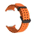 Bracelet sport silicone marin pour Samsung Galaxy Watch Ultra – Couleur du bracelet Black-Orange