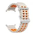 Bracelet sport silicone marin pour Samsung Galaxy Watch Ultra – Couleur du bracelet S-Starlight Orange